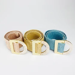 Прямая продажа с фабрики, модный плетеный полипропиленовый ремень с металлической D-образной пряжкой для женщин от Yiwu