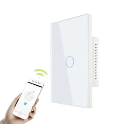 AU US Type 1/2/3/4 Gang Touch Glass Panel Smart Light Switch 110-240V AC Tuya App WiFi / Zigbee Home Electronic Smart Switch
