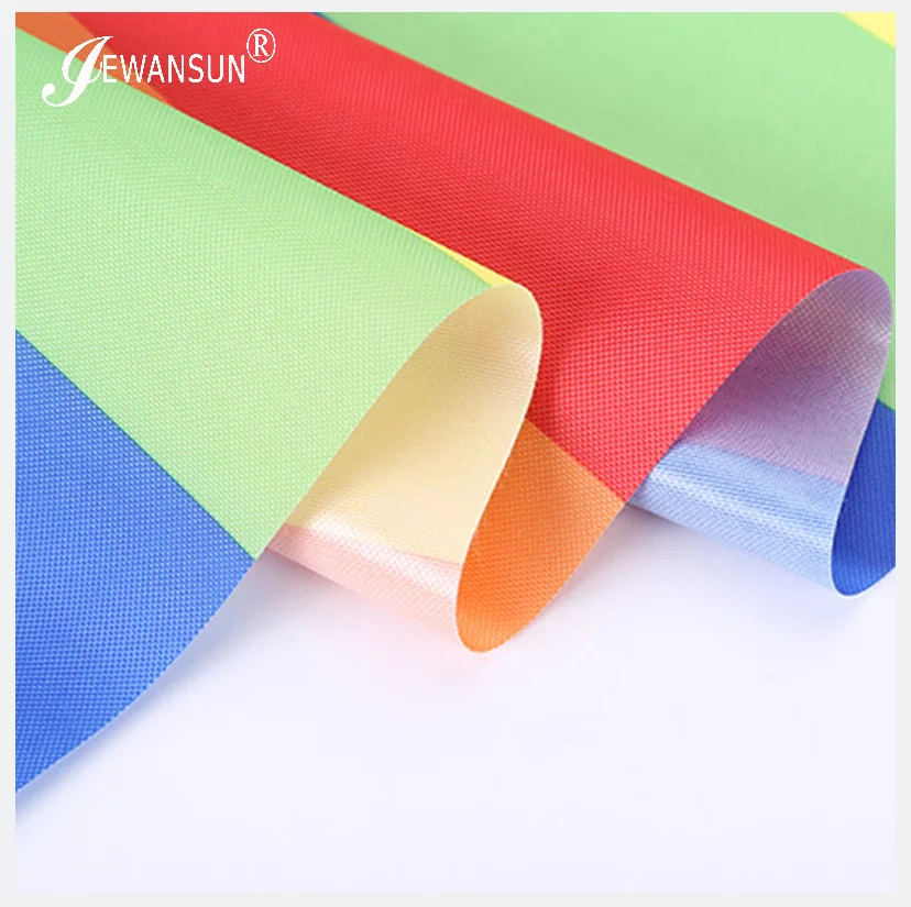 polyester taffeta Rainbow umbrella fabric All polyester lining 210D Rubber waterproof pu coating