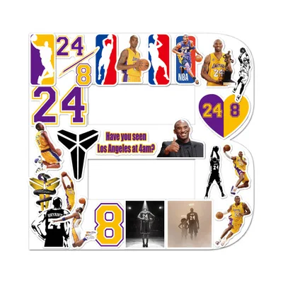 24PCS Kobe Bryant Basketball Stickers for Star Laptop Kids Motorcycle Bicycle Skateboard Stickers Hippie Decals Waterproof