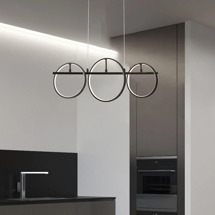 Low Freight Creative Style Living Room Hanging Black Free Diy Modern Designer Led Chandelier