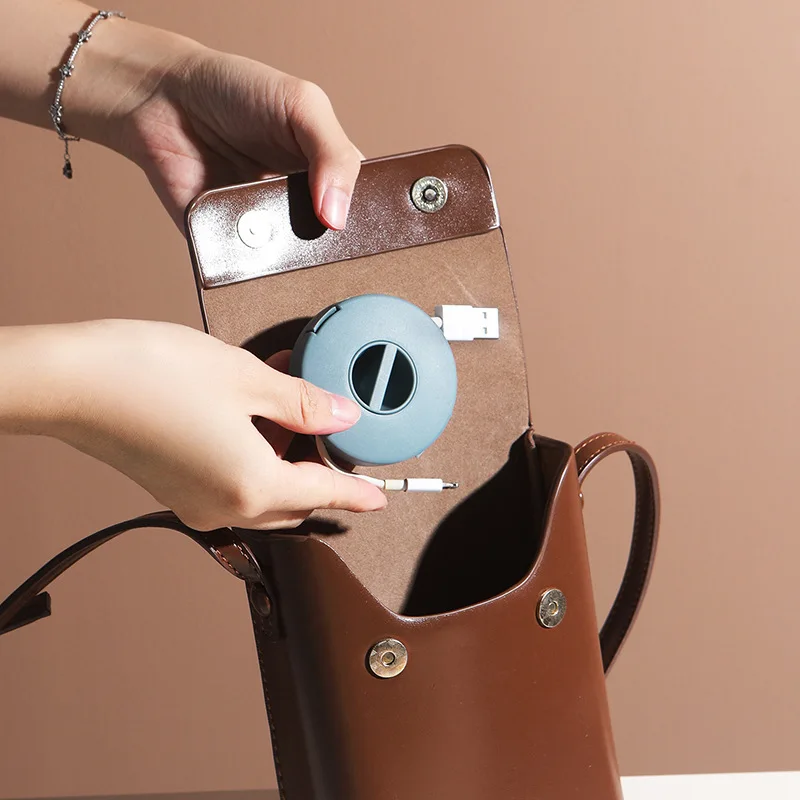 Travel organizer cable holder charging data cable storage and organization winding wire holder buckle
