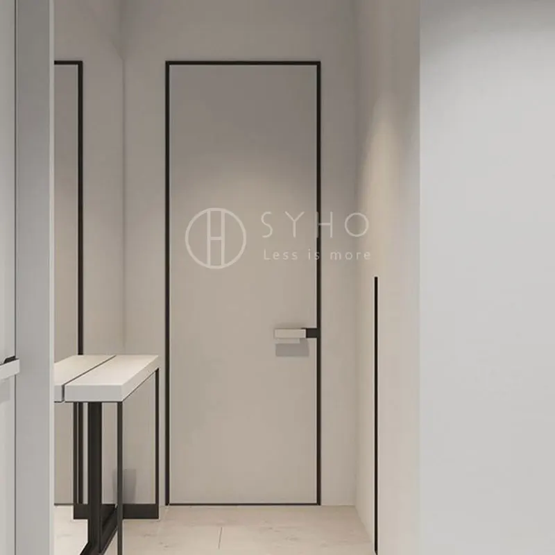 American Style Factory Hot Sale Walnut Invisible Door Frameless Interior Hidden Door for Hotels Nature Inspired Design