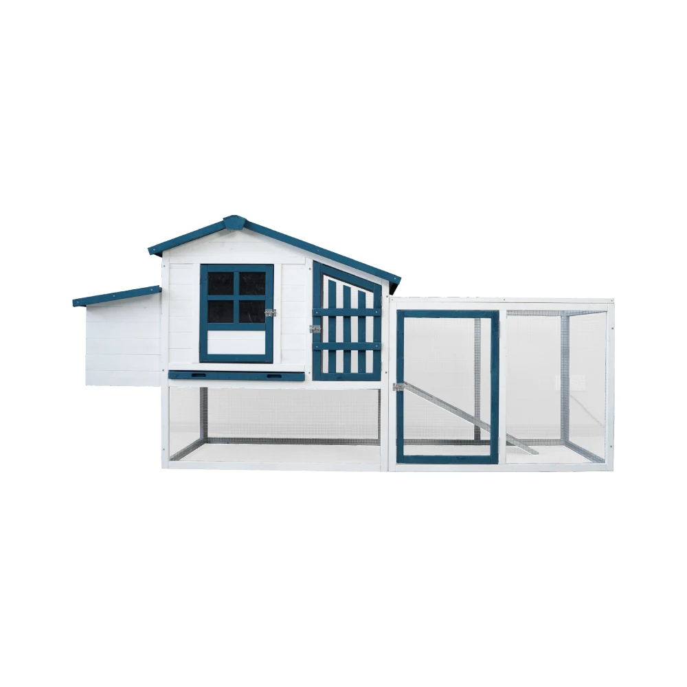 Wooden Poultry Chicken Coop with Run and Nesting Box Outdoor chicken house