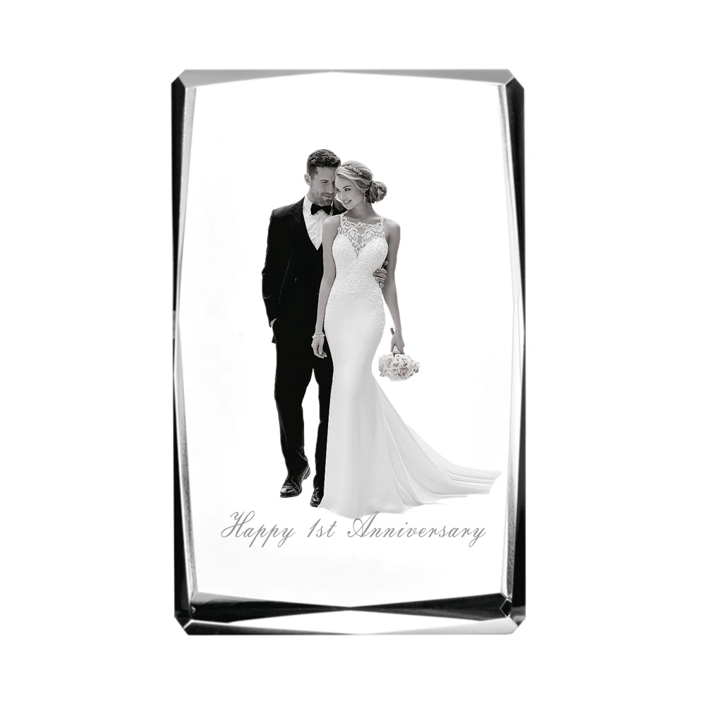 3d blank laser inside engraving crystal cube with round Rotate led base for wedding return birthday gift ornament sale