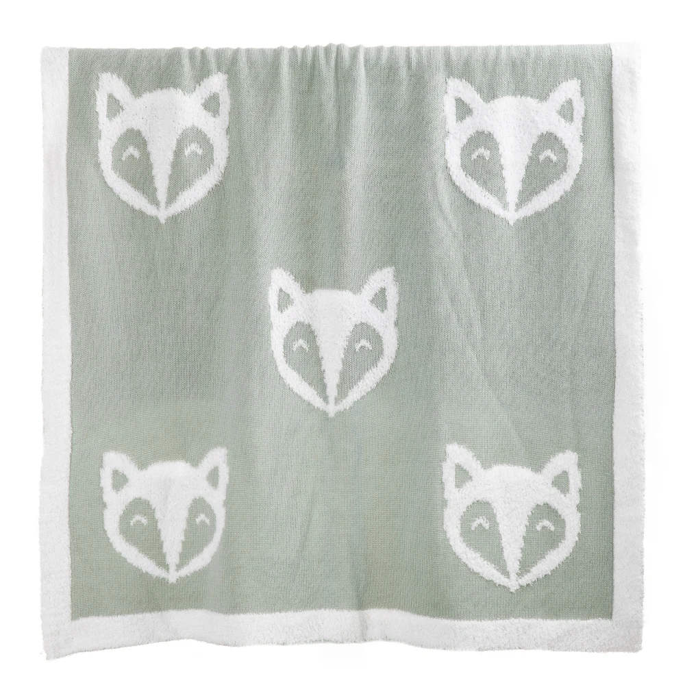 Baby Cotton Knitted Blankets Custom Woven Blanket Own Design Double Sided Blanket