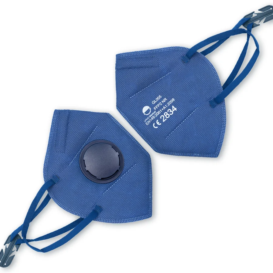 OEM anti dust mouth nose cover folded mask dark blue mascarillas earloop mask with valve