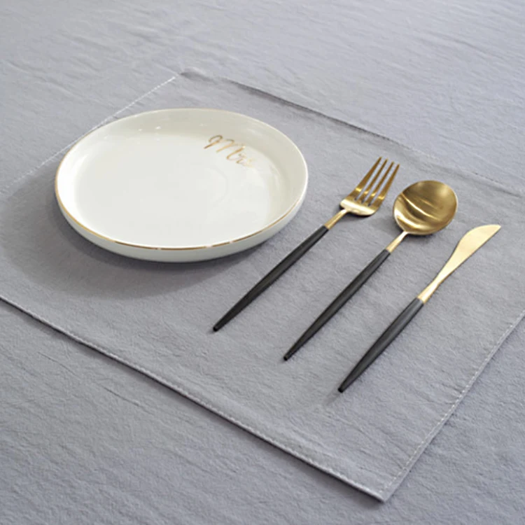 Napkins cotton wholesale  plain color washed  non-slip heat-proof table napkin for  dining table