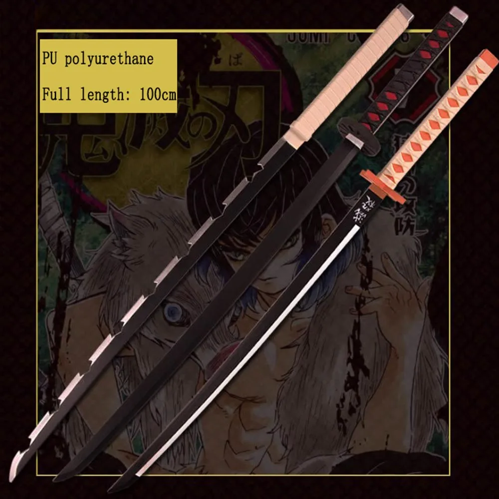 Cosplay Anime Tanjiro Demon Katana Blade Sword for Halloween Short Version