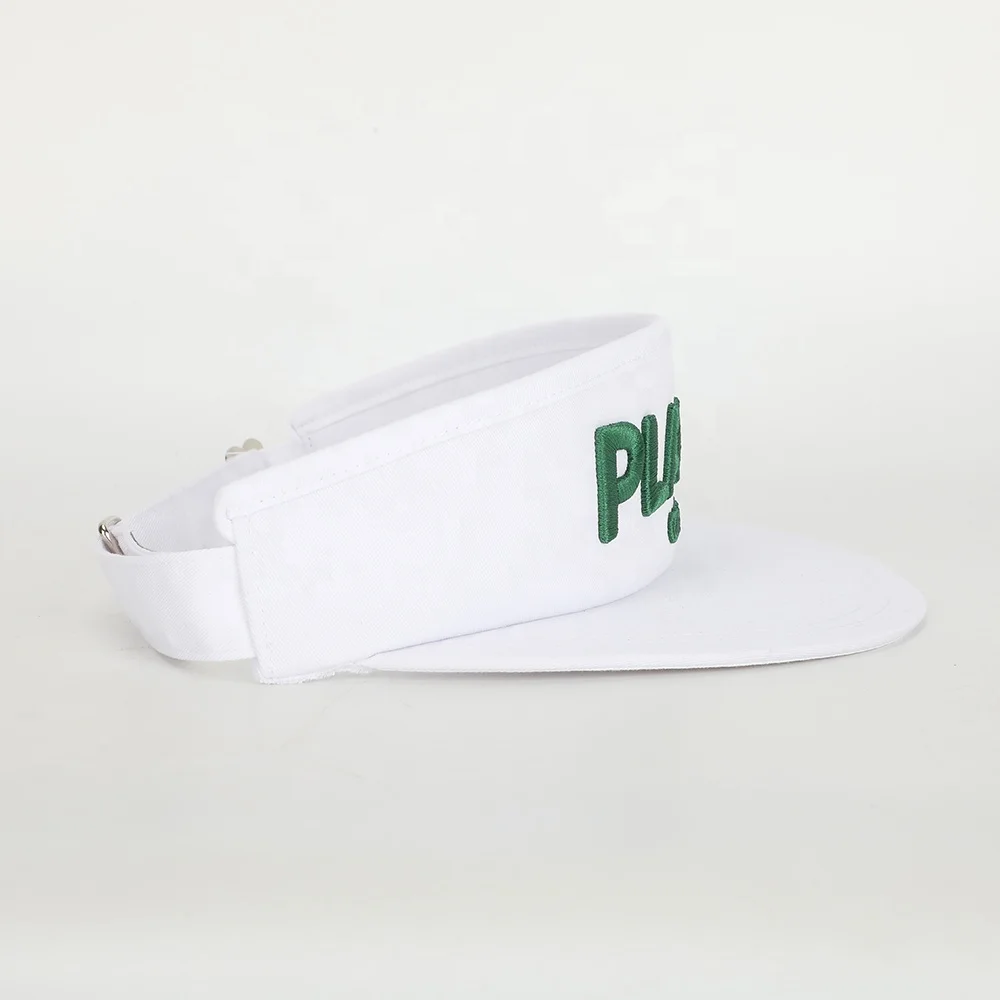 Wholesale OEM Custom High Quality White Adjustable Embroidery Logo Sport Gorras Men Women Beach Cap Golf Sun Visor Hat
