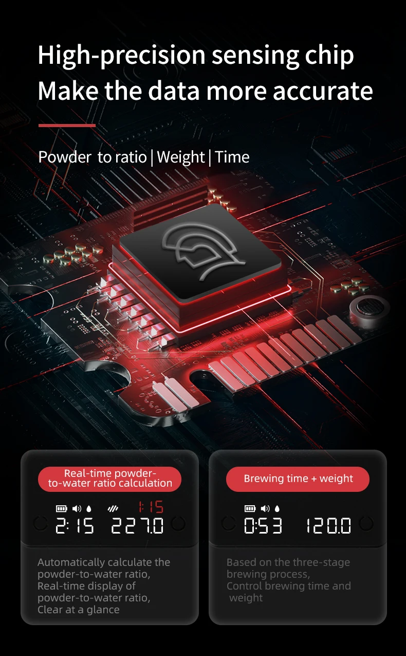 2024 zeroHero New Arrival Powder to Water Ratio Smart Digital Usb Rechargeable Kitchen Coffee Scale