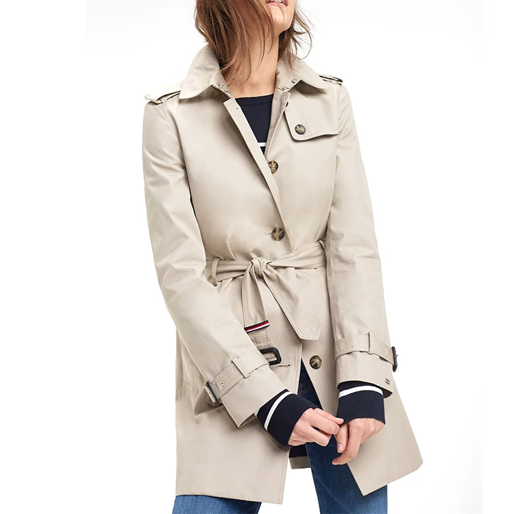 Hot sale custom  women trench coatsheritage single breasted cotton trench coatfor for ladies women