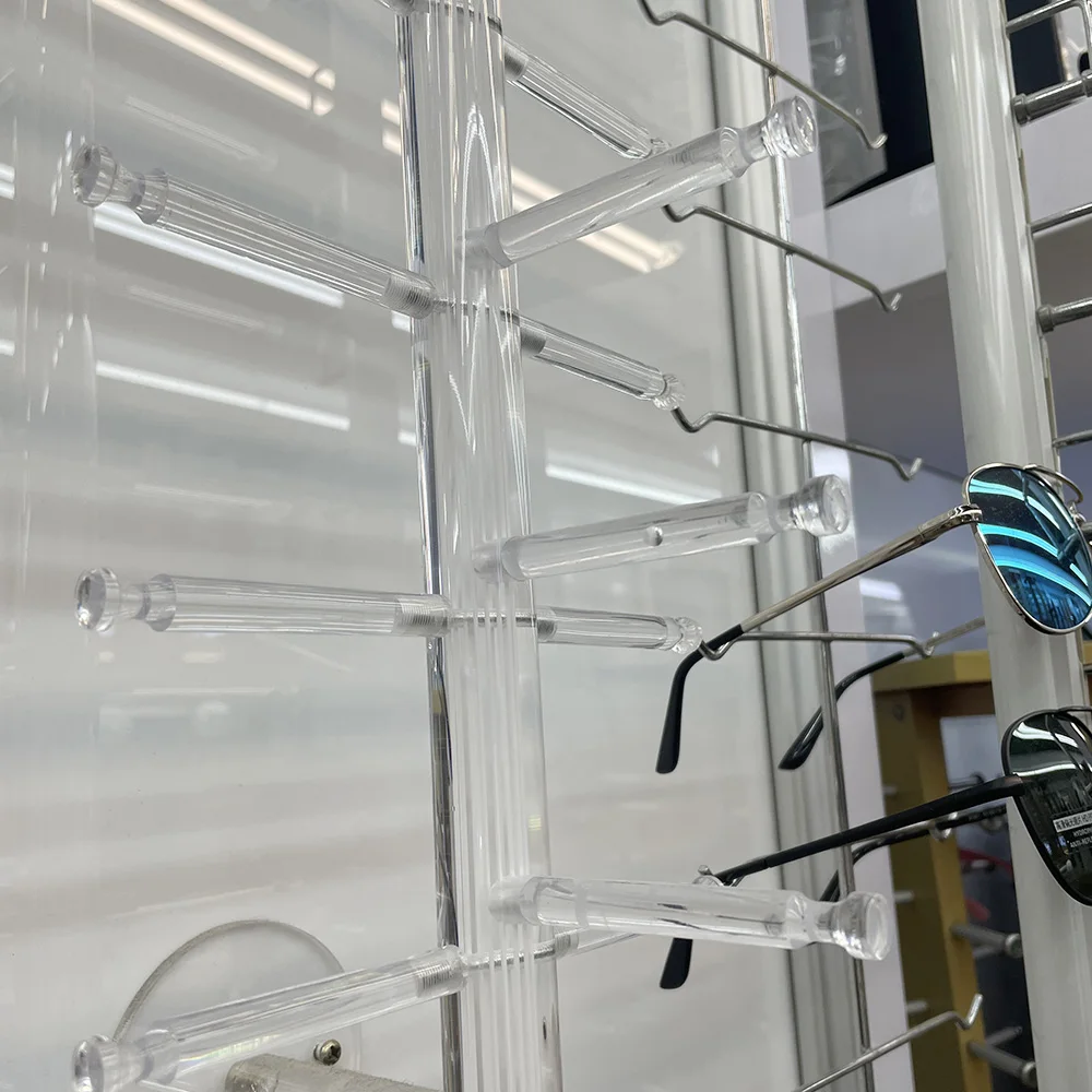 YTZ	A2021 wholesale factory direct sale Single row acrylic glasses display rack rod on Wall