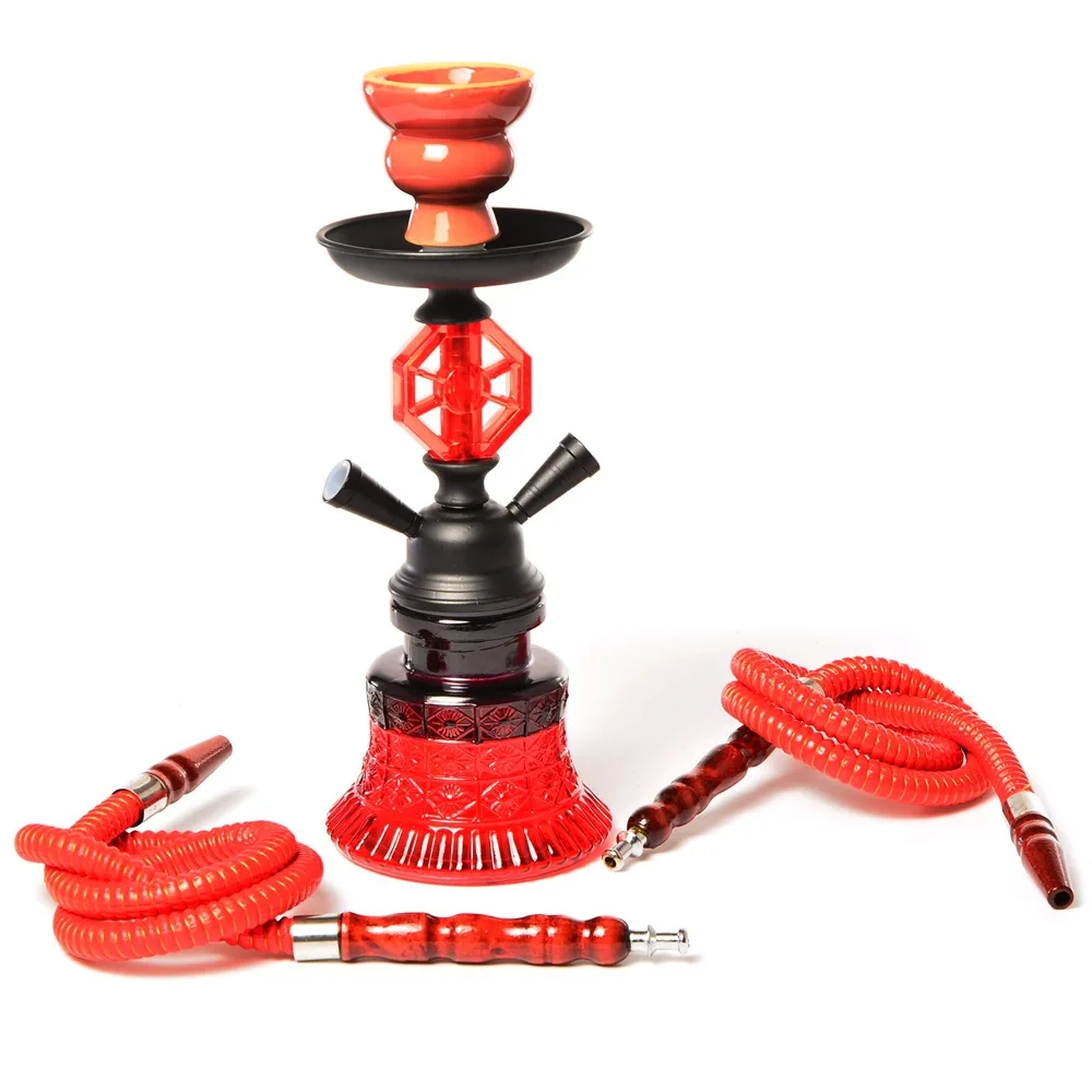 wholesale Color Double Tube Cheap Mini Hookah Small Shisha Box Hookah Set Glass Disposable Pumpkin Hookah
