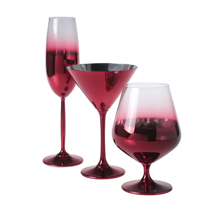Lead colored goblet glass cup stemless wine champagne glass colored wine glasses cup
