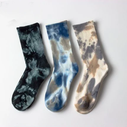 OEM Hot sale custom logo Socks Unisex Fashion novelty funny Tie Dye 100 cotton socks