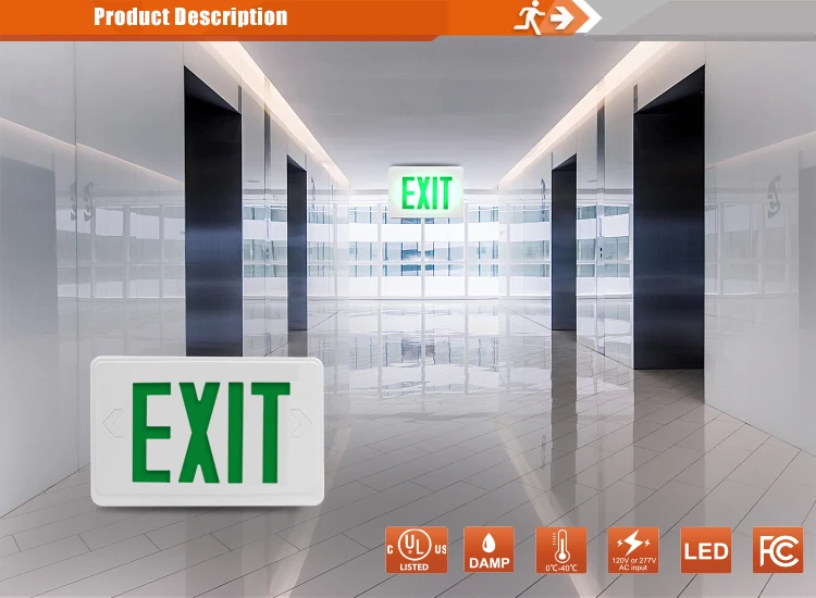 UL выходные знаки с белым корпусом в комплекте Salida letter 90 минут foco recargable