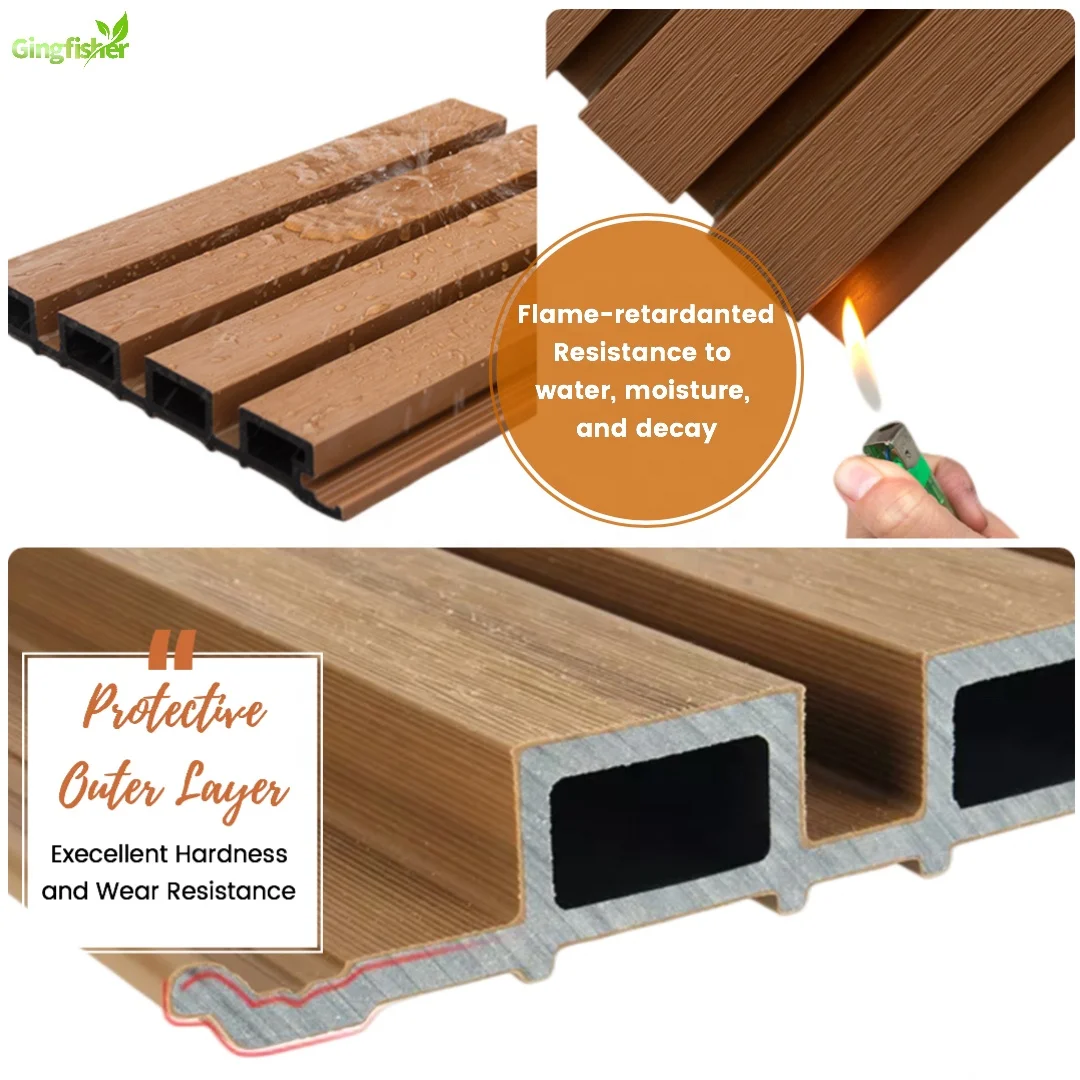 New Stylish External Waterproof 3D WPC Wall Panel Wall Cladding Exterior for Garden