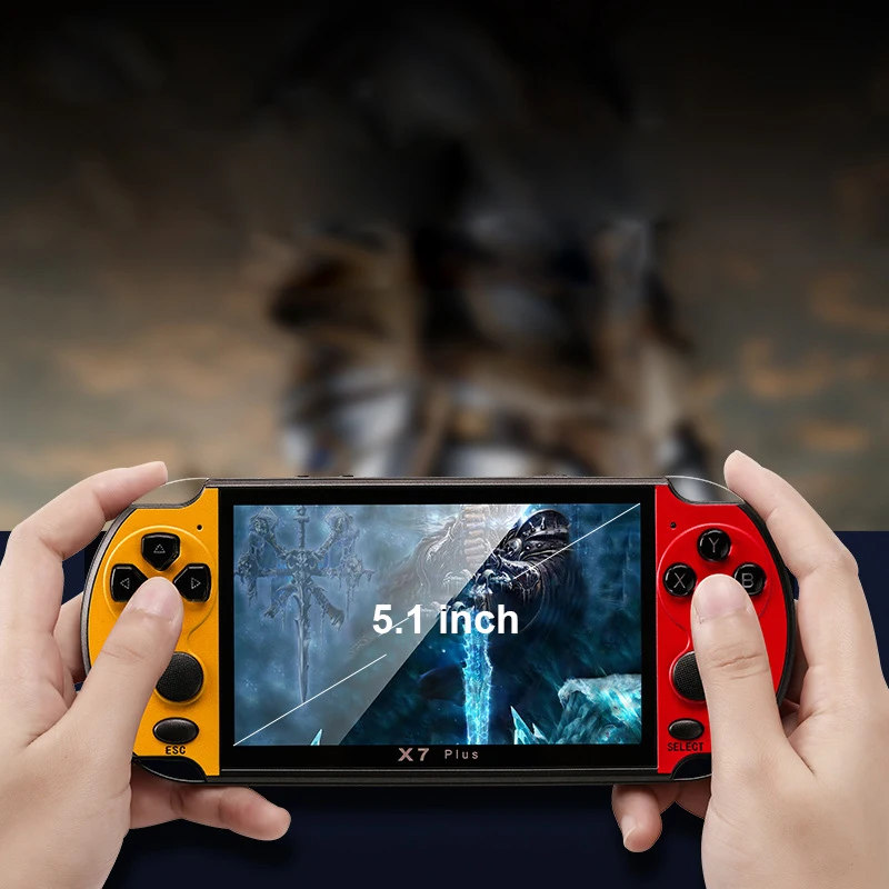  50% скидка 2021 Ретро X7 Plus игровая консоль ручной 5 1 дюймовый экран реальные 8 Гб Видео игры консоли игровой плеер для камеры