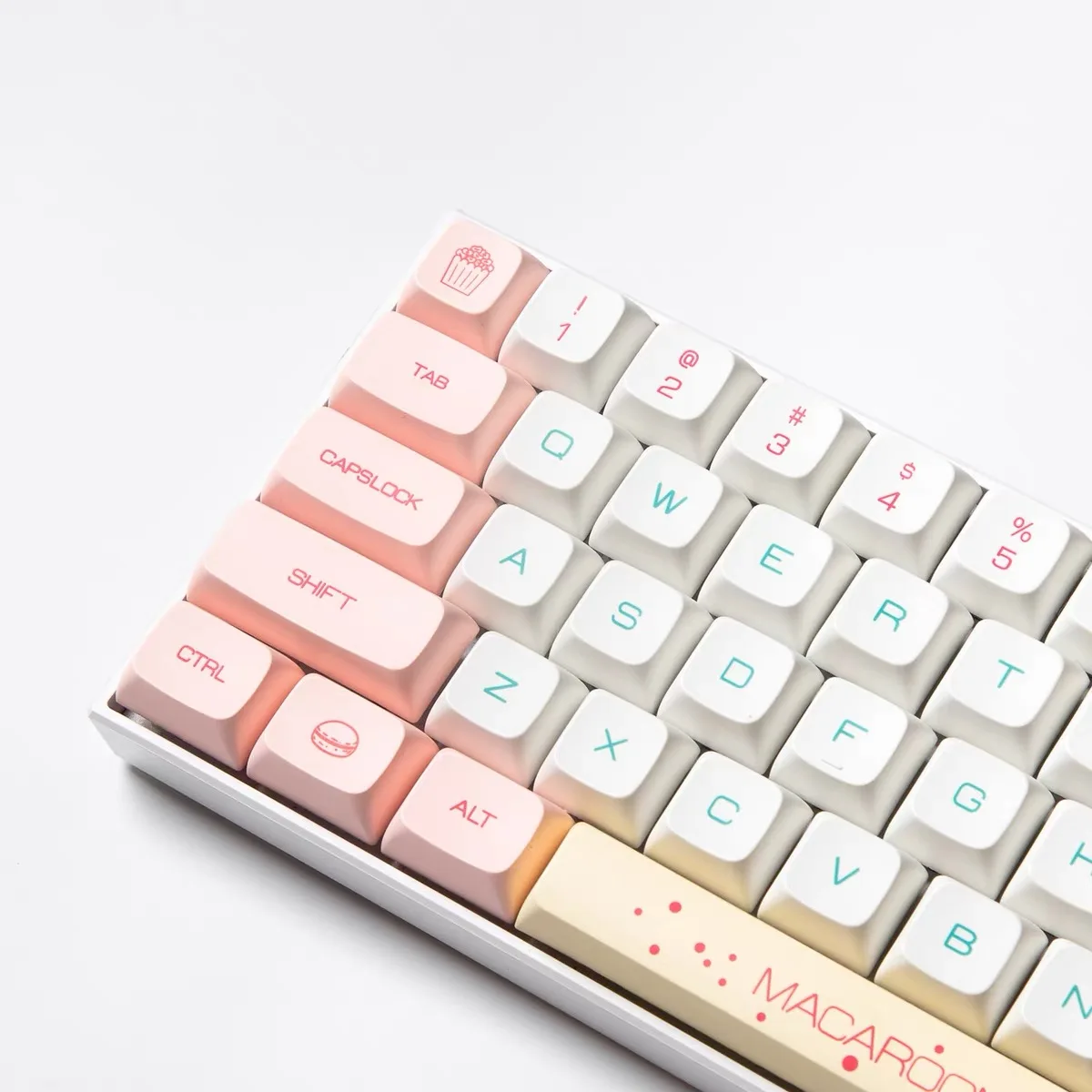 Custom Macaron Dye Sub PBT Keycaps with Key Puller for Cherry Gateron MX Switches Mechanical Gaming Keyboard