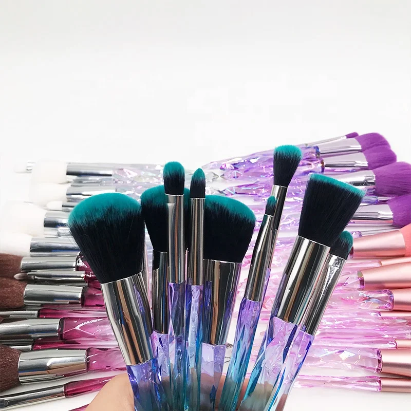 Makeup Brushes Set Cosmetic Powder Eye Shadow Foundation Blush Blending Beauty Holographic Make Up Brushes with Custom Box