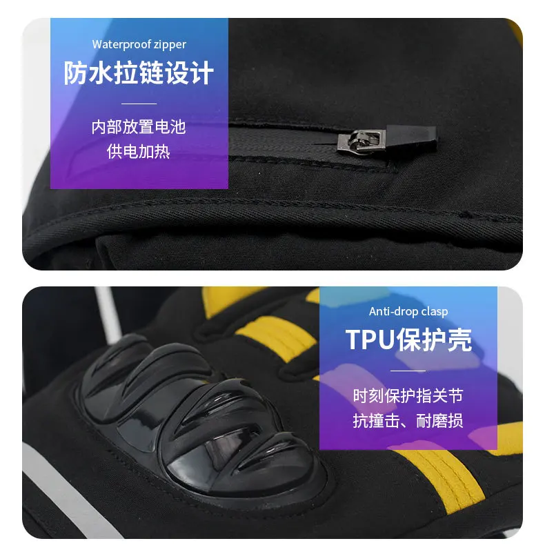 Sports 7.4v 1800mah Usb Battery Rechargeable Heating Waterproof Riding Motorcycle Cycling Thick Ski Heated Gloves