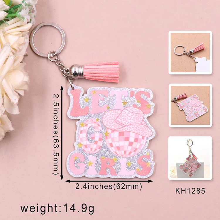 MD140KH1285 1 шт. новый продукт CN давайте девушки модный акриловый брелок с принтом