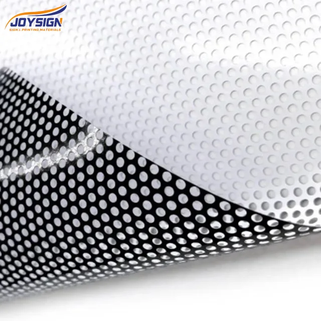 JoySign PVC vinyl sticker  Perforated film 120g 140g one way vision