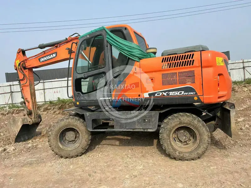 Doosan DX150W-9C used wheel excavator excavadora backhoe in stock secondhand hot sale original secondhand