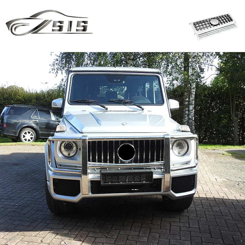 G-Class W463 GT Style Front Grilles ABS Material Grills For W463 G500 G550 G63 Car Grille Bumper Auto Mesh Parts