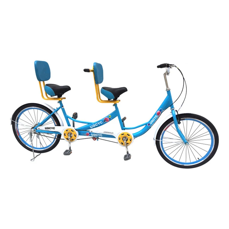 Lightweight double seat folding tandem bike/ sightseeing leisure adult foldable tandem bicycle