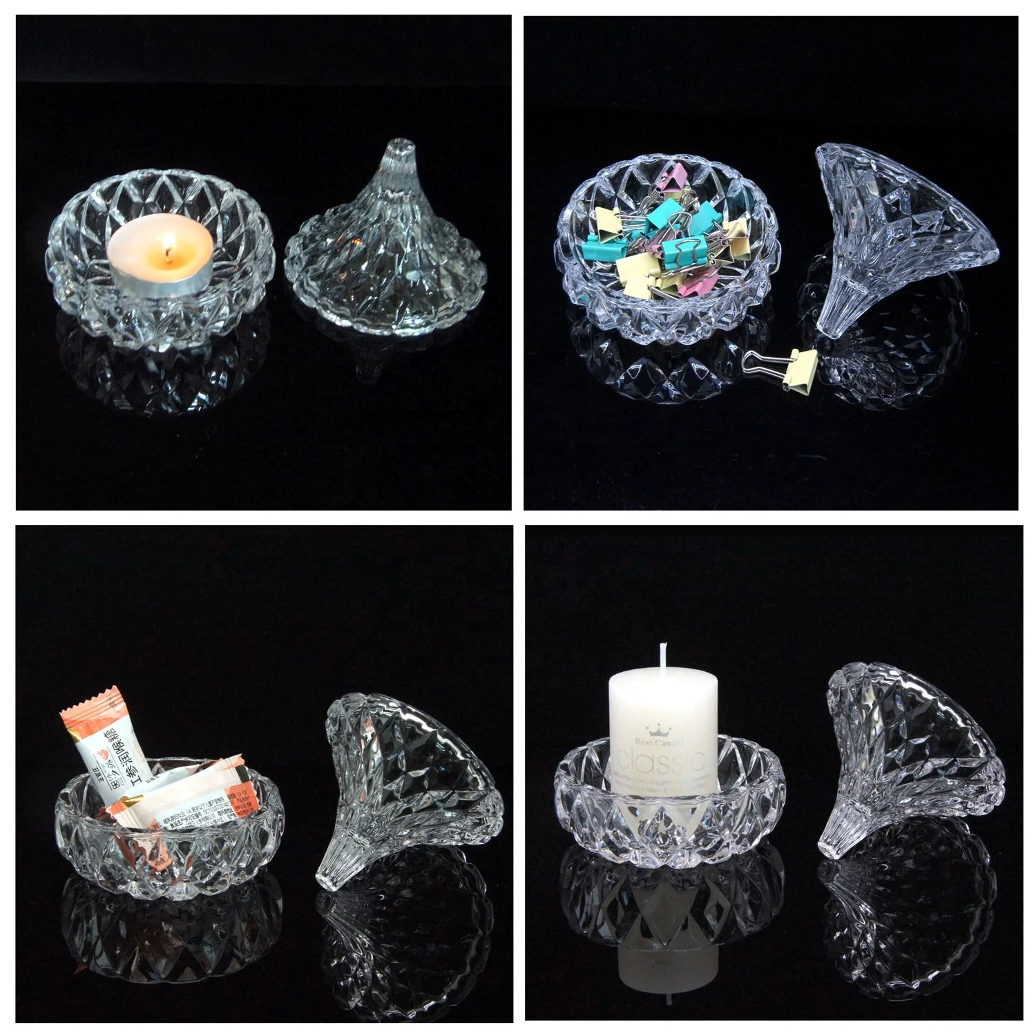 high quality first choice glass crystal tealight candle