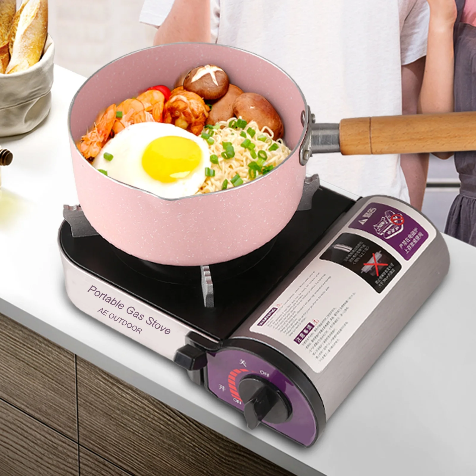 Safety Aluminum Manual Outdoor Small Gas Cylinder Stove Single Burner Camping Portable Gas Stove For Bbq