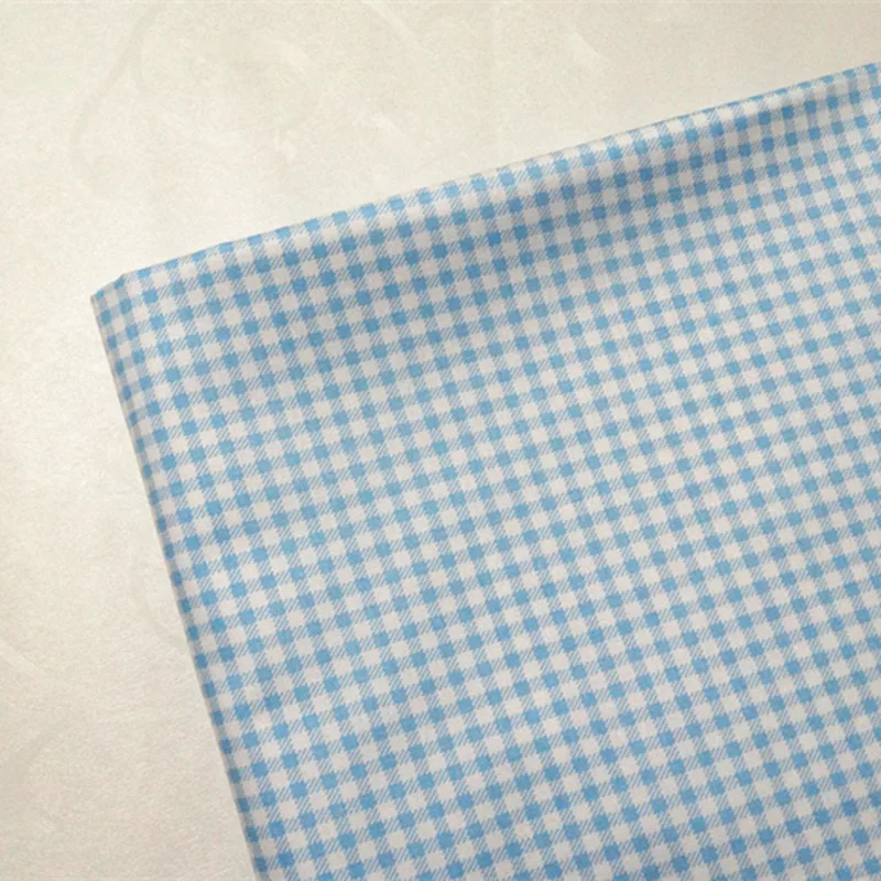 cotton fabric pink little grid  digital printed for kid bedding