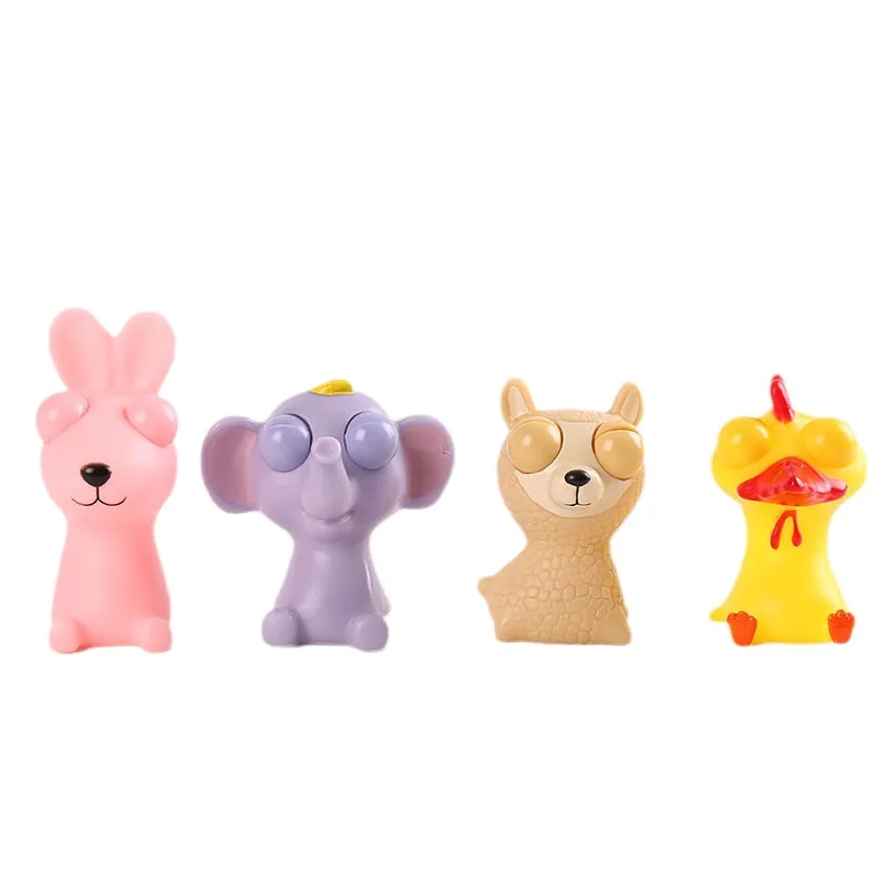 Best Selling Cartoon Dog Rabbit Doll Decompression Squeeze Toys Silicone Doll Pinch Relieve Stress Popping Eye Toys
