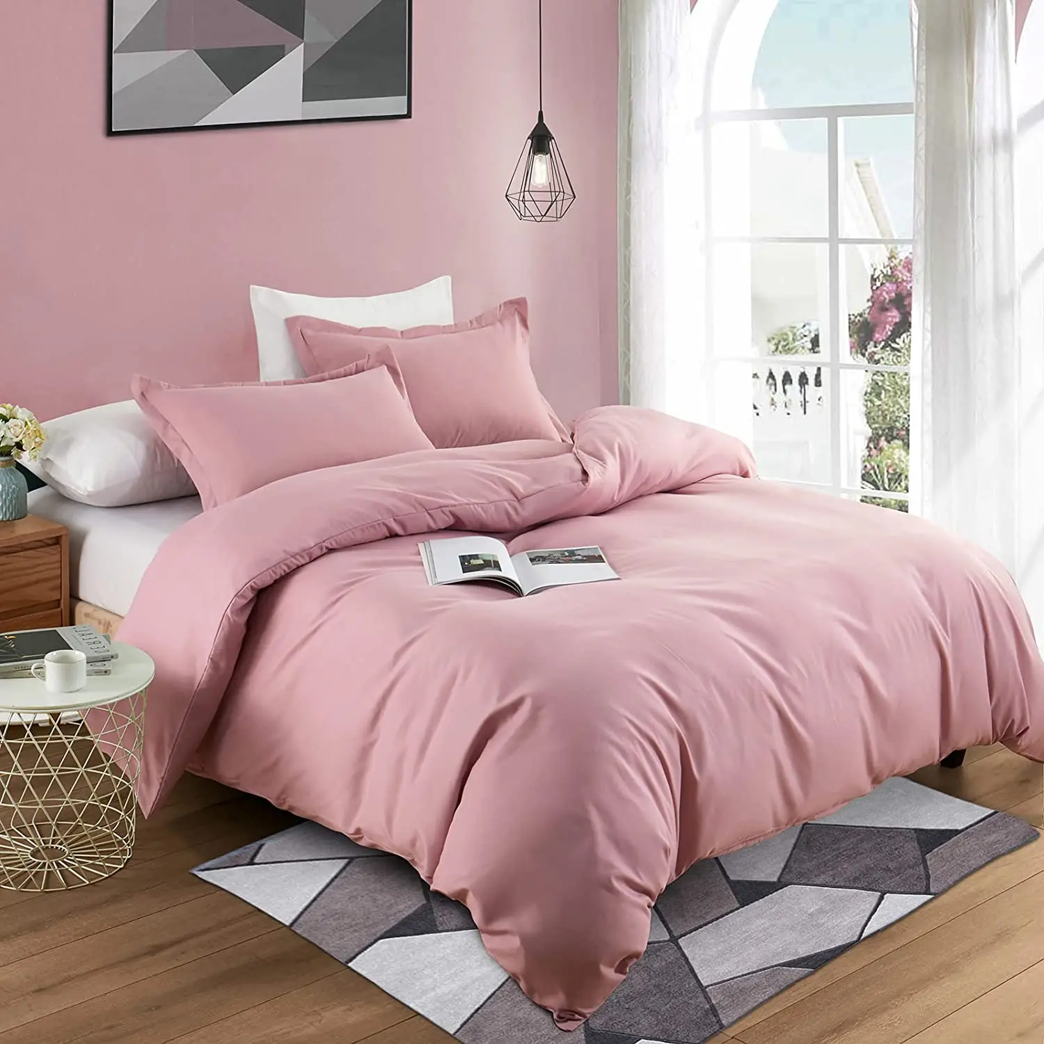 Bedding Duvet Cover Set Hotel Quality Solid 3PC Breathable Brushed Microfiber Comforter Cover  Set