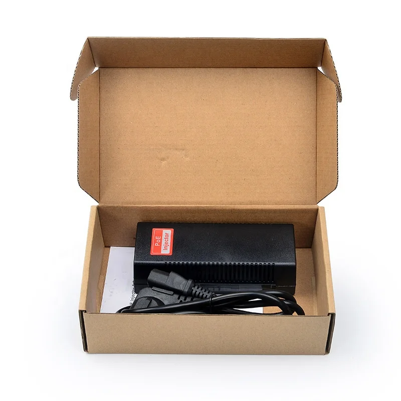 IEEE 802.3af 10/100Mbps Power Supply Input 100V-240V 60W POE Injector adaptor