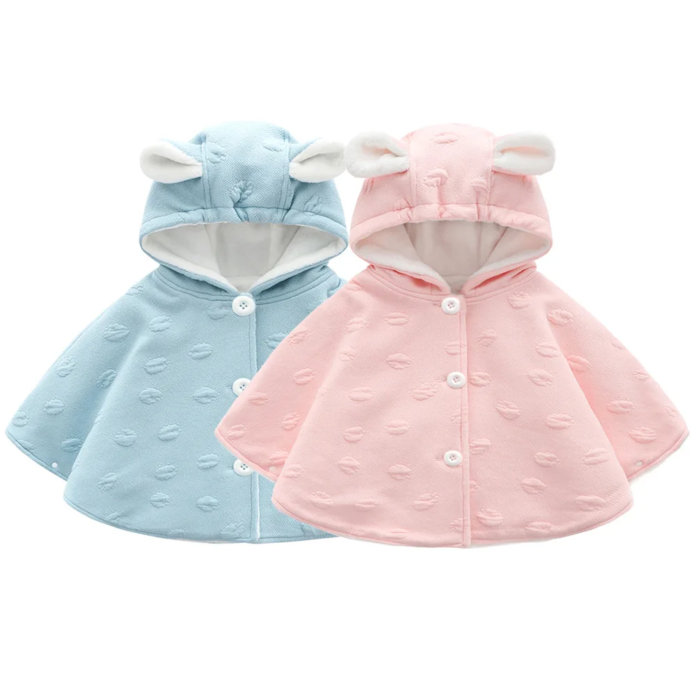 
Fall Winter New Fashion 2 Colors Cotton Rabbit Ears Baby Girl Winter Coat 