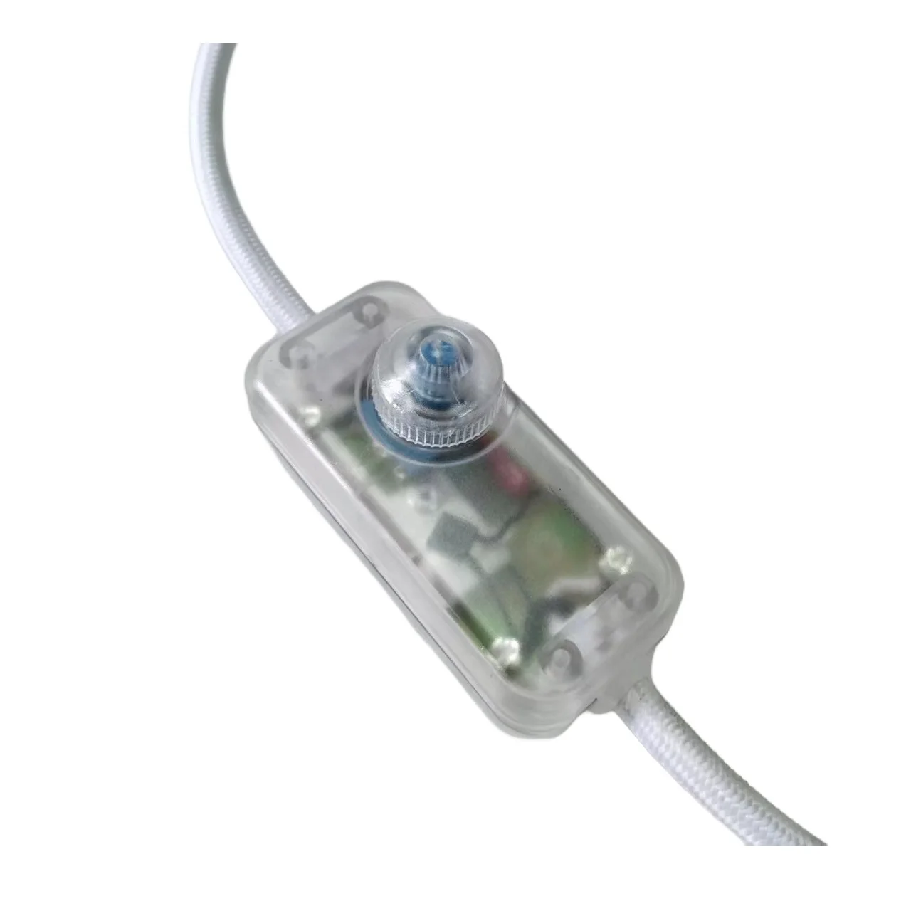 110-120v transparent color dimmer with white braided cable 90 angle US plug and E26 lamp holder