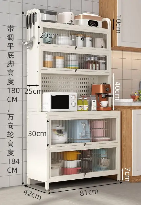 Kitchen storage rack appliance shelf storage cabinets bowl rack microwave oven storage rack