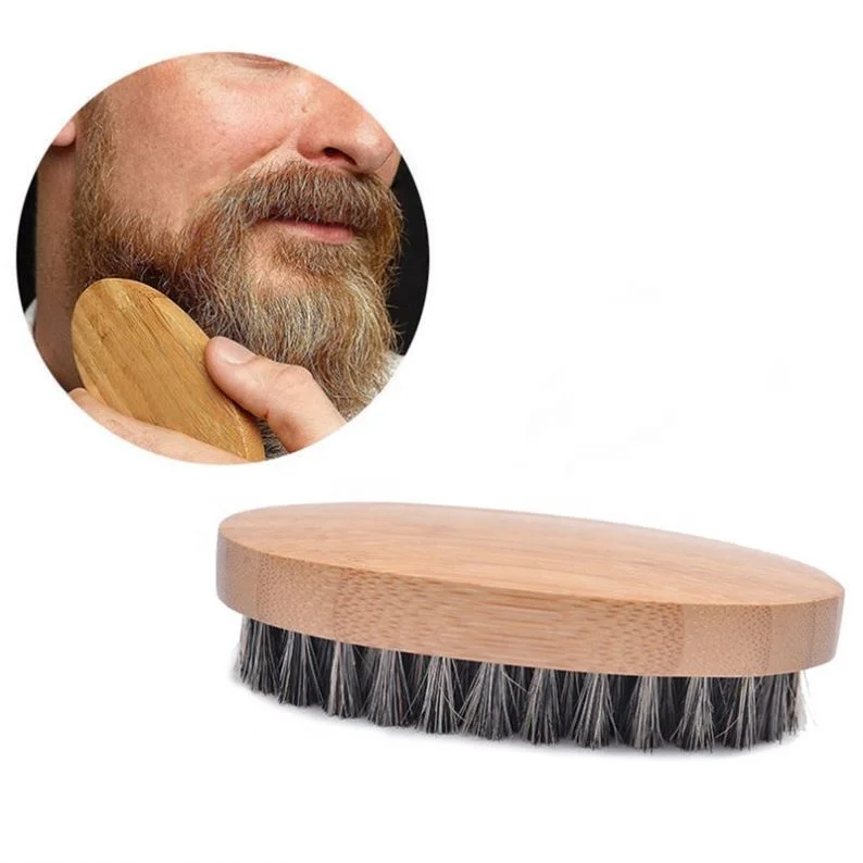Natural Boar Bristle Beard Brush For Men Bamboo Face Massage That Works Wonders To Comb Beards and