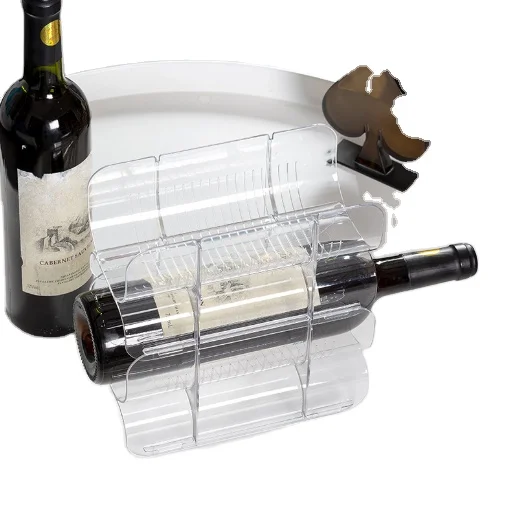 Stackable Acrylic Wine Bottle Holder Wine Glass Holder Plate Wine Bottle Organizer