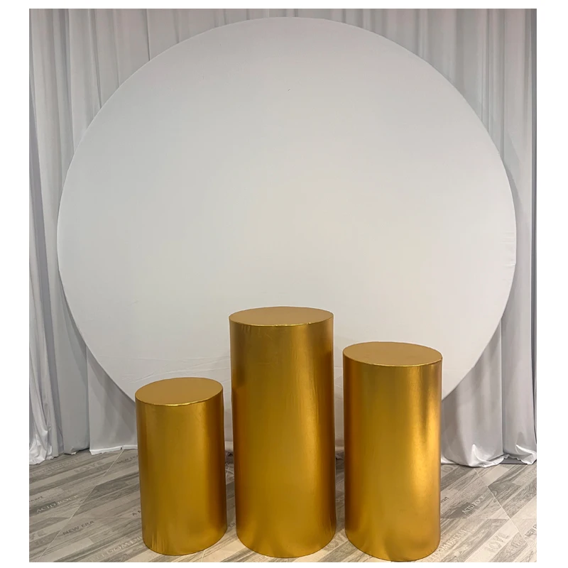metallic spandex Round Circle Backdrop Cover Wedding Baby Shower Birthday Party Decor Custom  Photo Background Purple White