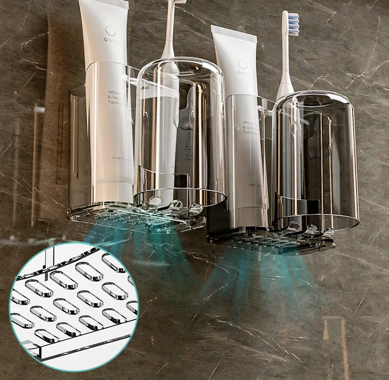 Choice Fun Toothbrush holder bathroom mouthwash toothbrush cup bathroom wall mounted non perforated cup holder