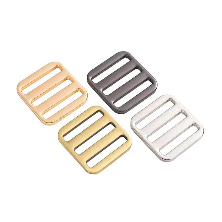 Custom Logo 30mm Slide Buckles Bag Handbag Strap Hardware Metal Accessories Webbing Adjustment Tri Glide Buckle for Belt