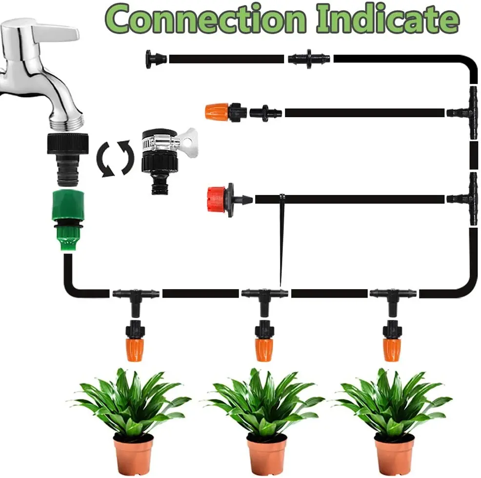 25m Saving Water Automatic Irrigation Equipment Set Watering Drip irrigation Kit for Garden
