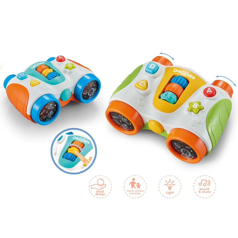 Electric lighting sound interaction early learning baby telescope toy