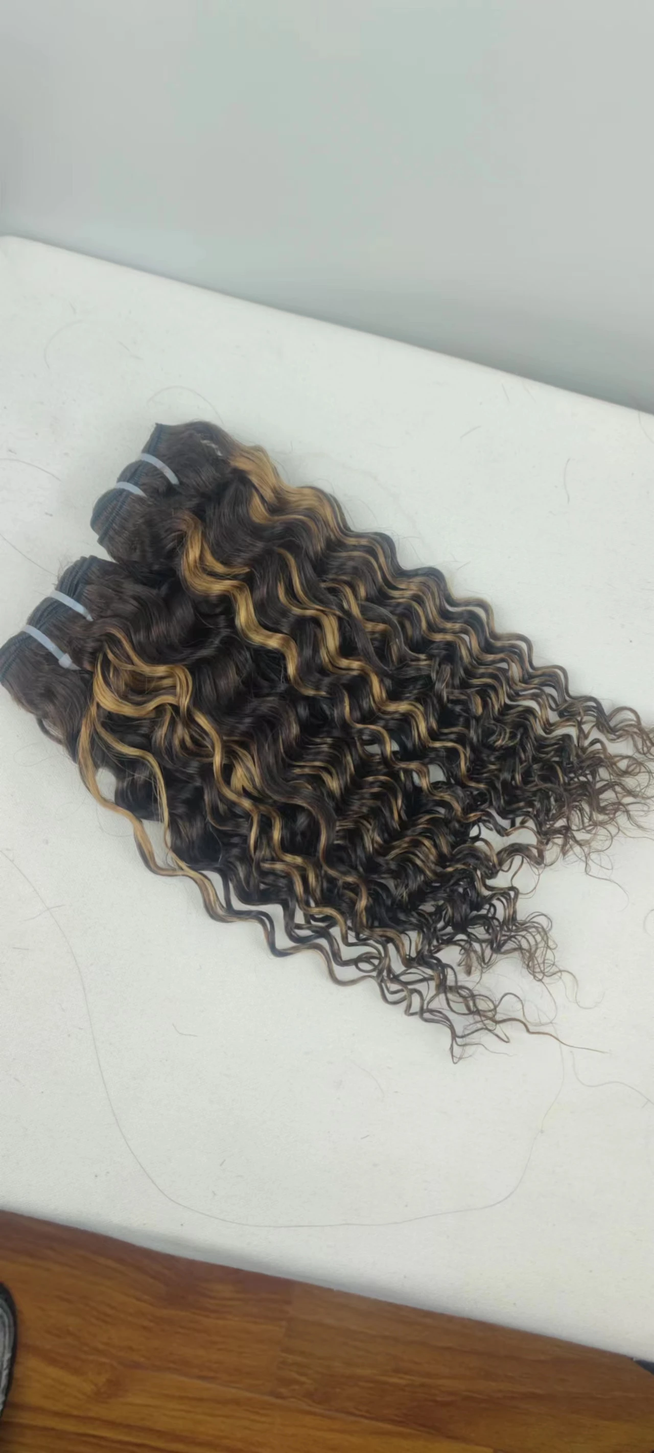 Highlight  Hair Bundles With Lace Closure Wholesale Price  Piano Color #4/27 Hair Bundles With Closure