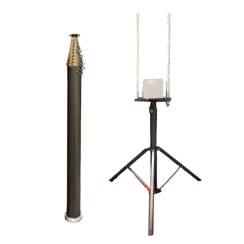 5m 150kgs top loading pneumatic military antenna ham radio mast video