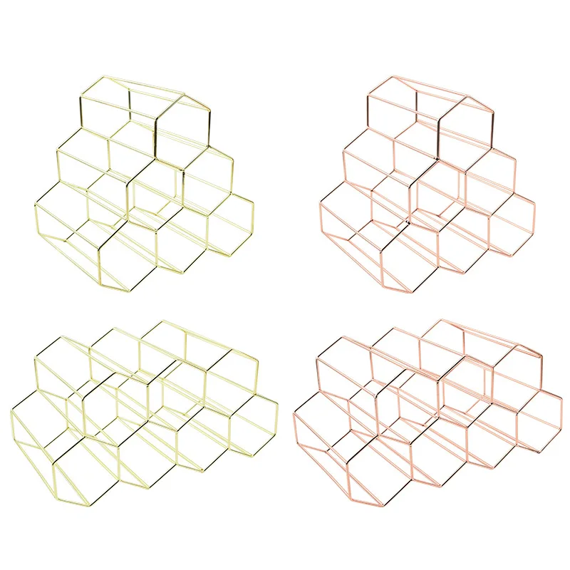 Iron Wine Storage Rack Display Rack Gold Wine Bottle Holder